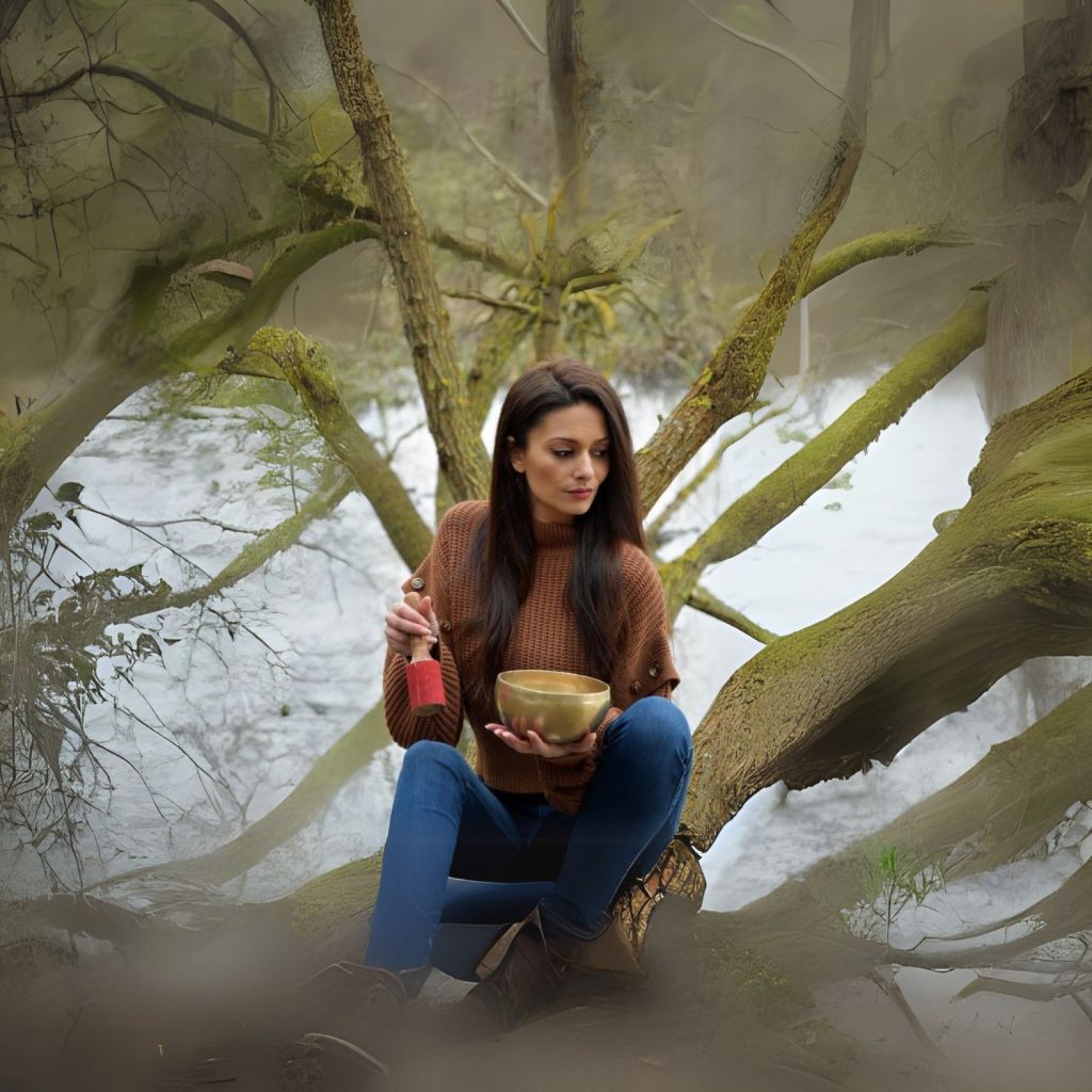 Photo Stella avec bol Tibétain retouchée